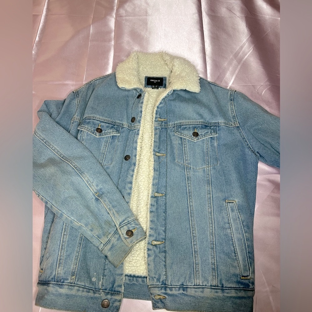 Blue Jean Jacket with fur inside